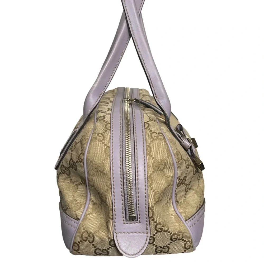 Gucci Canvas and Lilac Colored Leather Handbag - Picture 4 of 17